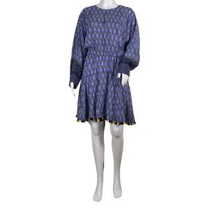 NWT Derek Lam 10 Crosby Women’s Mini Ruffle Dress Stamped Blue Sz 10